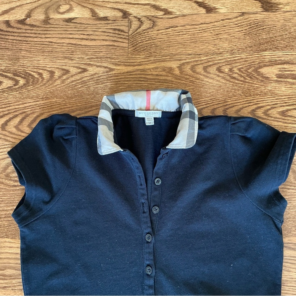 Burberry Brit Black Novacheck Collar Polo Shirt - Picture 9 of 11